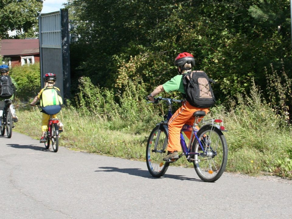 Young people on bikes