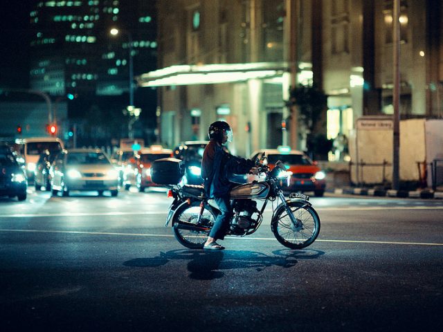 Motorbike at night