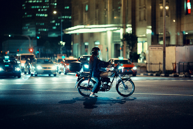 Motorbike at night