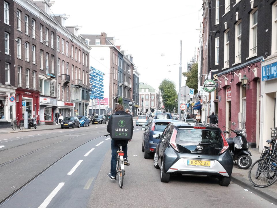 An Uber delivery rider in the Netherlands. Photo: Creative Commons Franklin Heijnen / Flickr