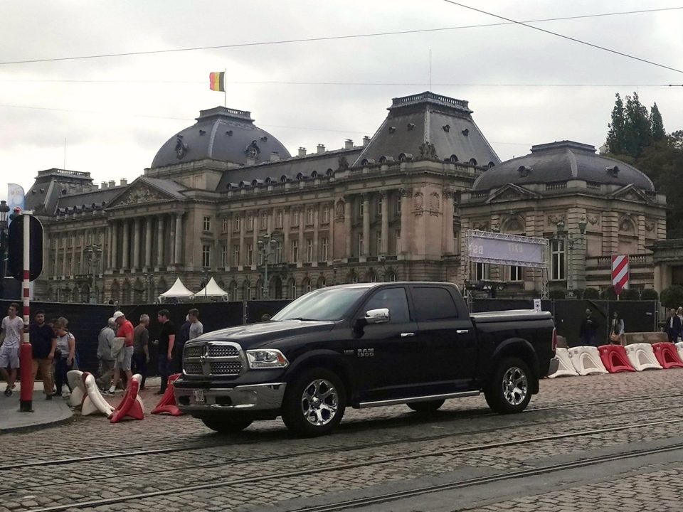 A Dodge Ram on the streets of Brussels, Belgium