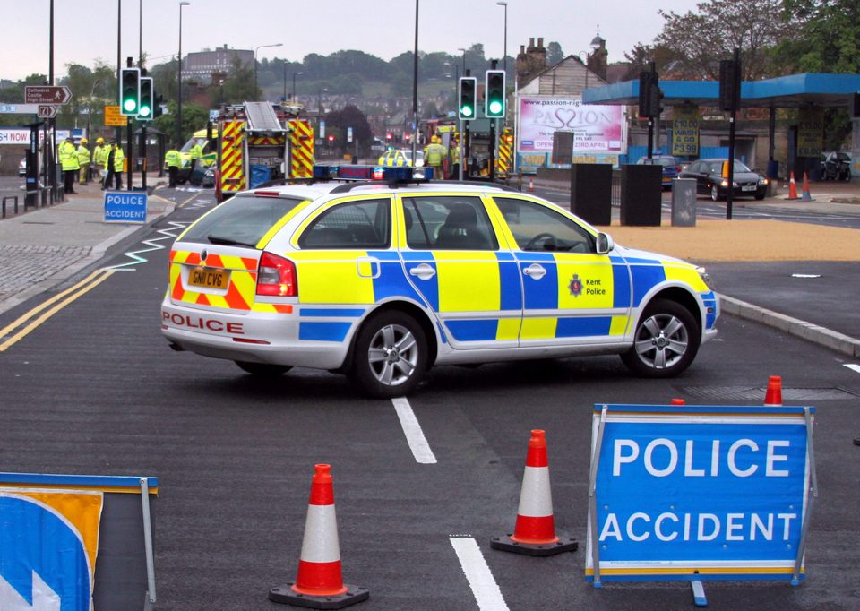 Scene of a car crash, UK