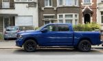 A Dodge Ram pickup truck on an urban street in Brussels, Belgium
