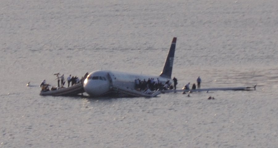 US Airways Flight 1549 in the Hudson River, New York, USA on 15 January 2009