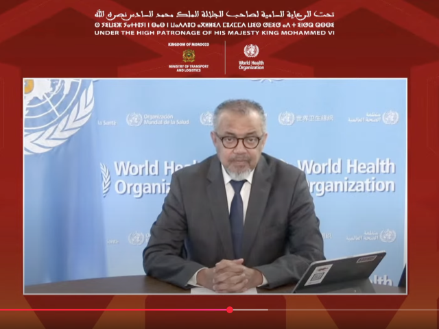 Screenshot of Dr Tedros’ remarks at the 4th Global Ministerial Conference on #RoadSafety